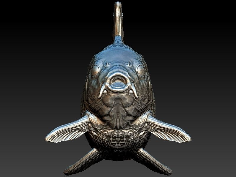 white koi fish model 3D print model_1