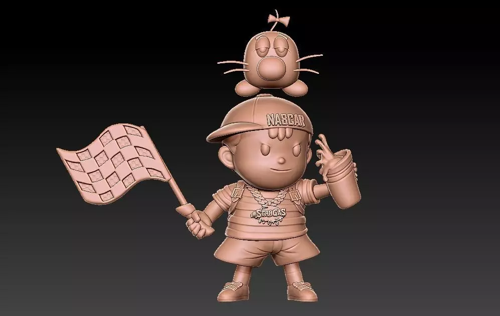 Formula one racing car with boy model 3D print model