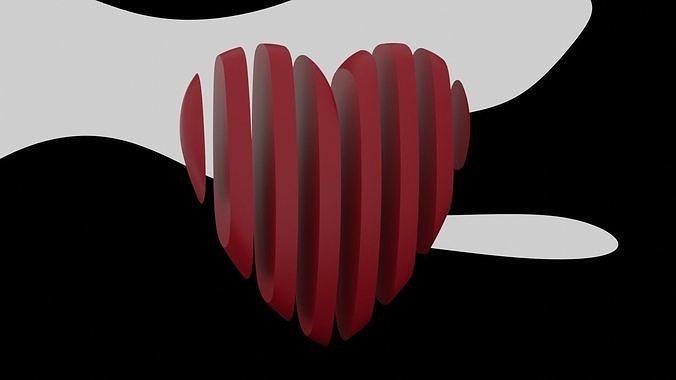 Sliced heart 3D model