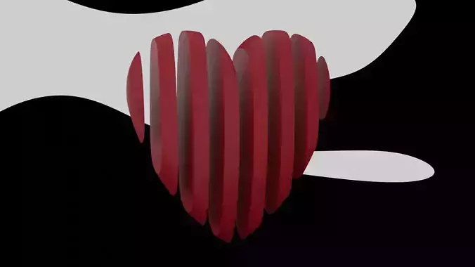 Sliced heart 3D model