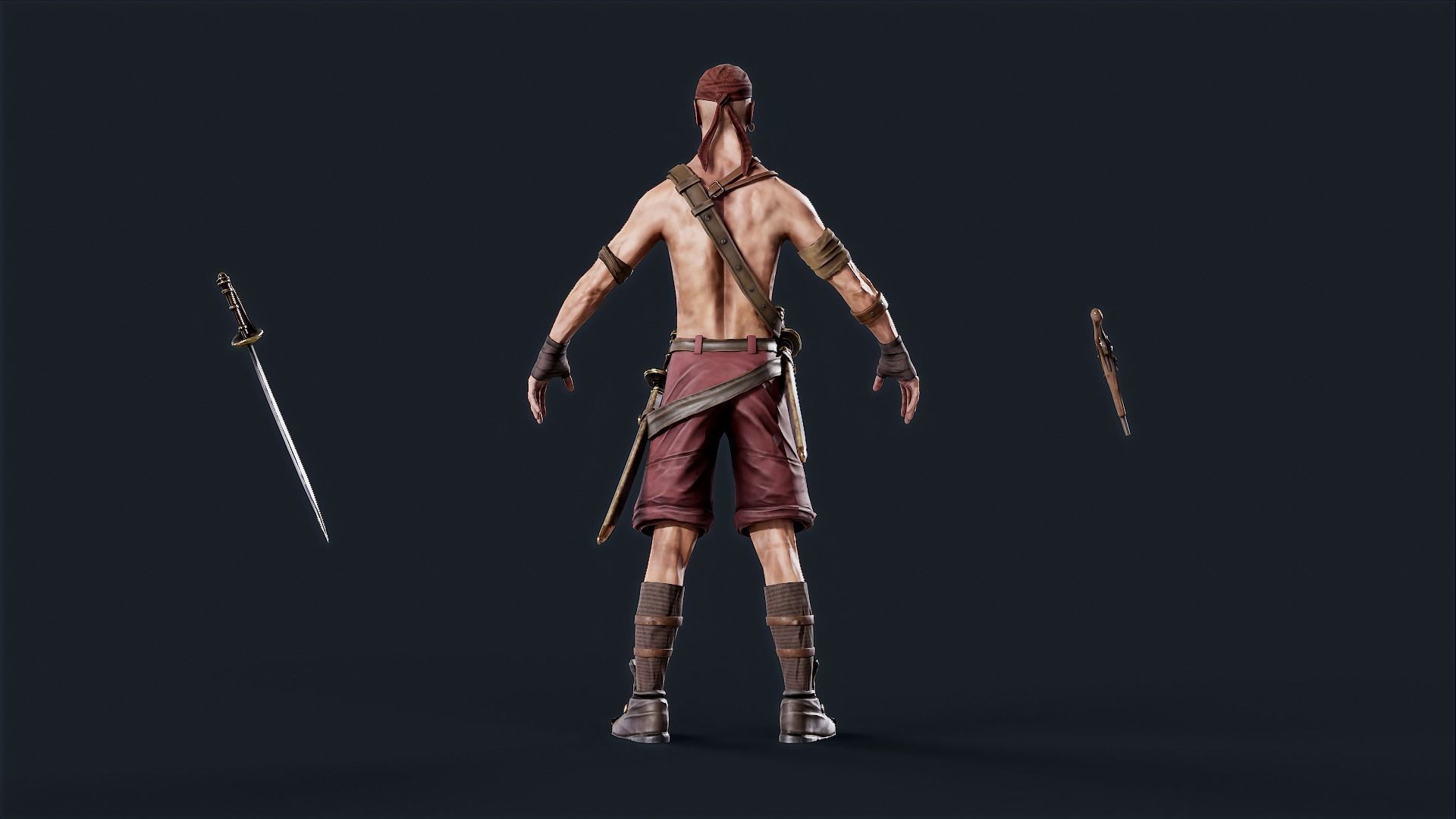 Pirate 2  Low-poly 3D model_10