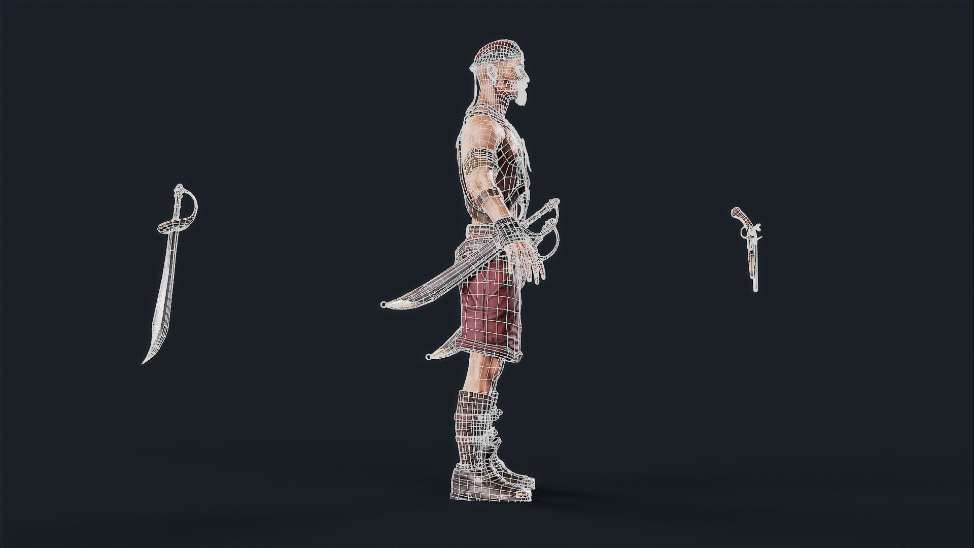 Pirate 2  Low-poly 3D model_13