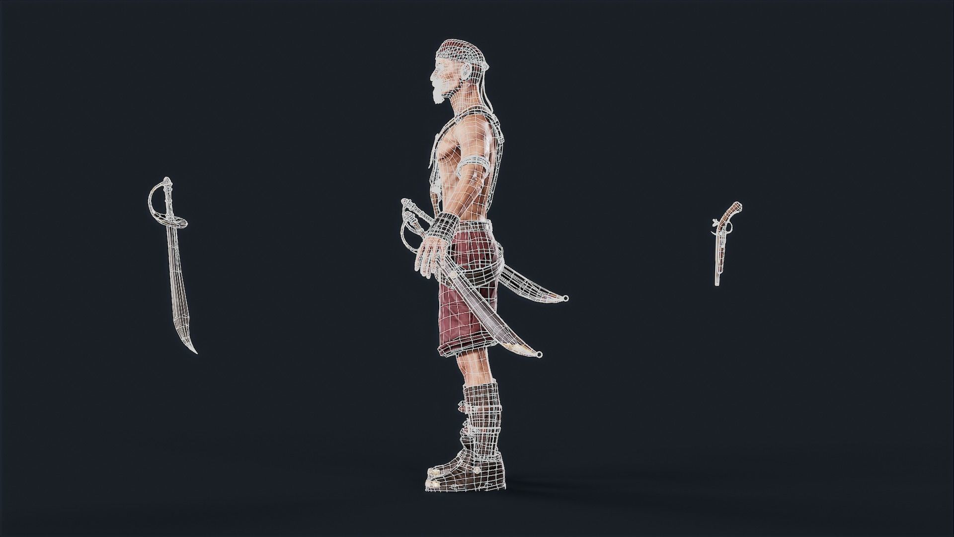 Pirate 2  Low-poly 3D model_16