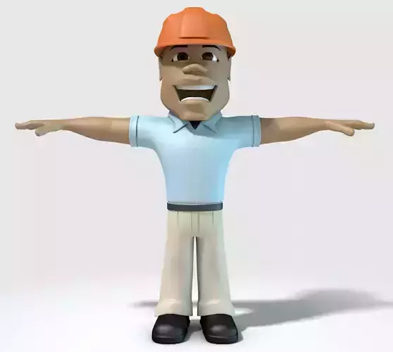 African Construction Man Character
