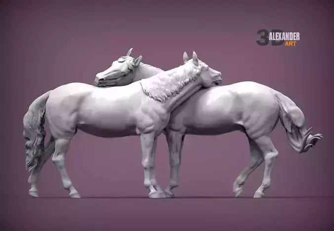Horses love 3D print model