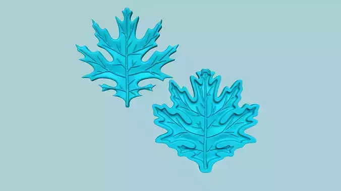 Black Oak Tree Leaf - Molding Artificial EVA Craft 3D print model
