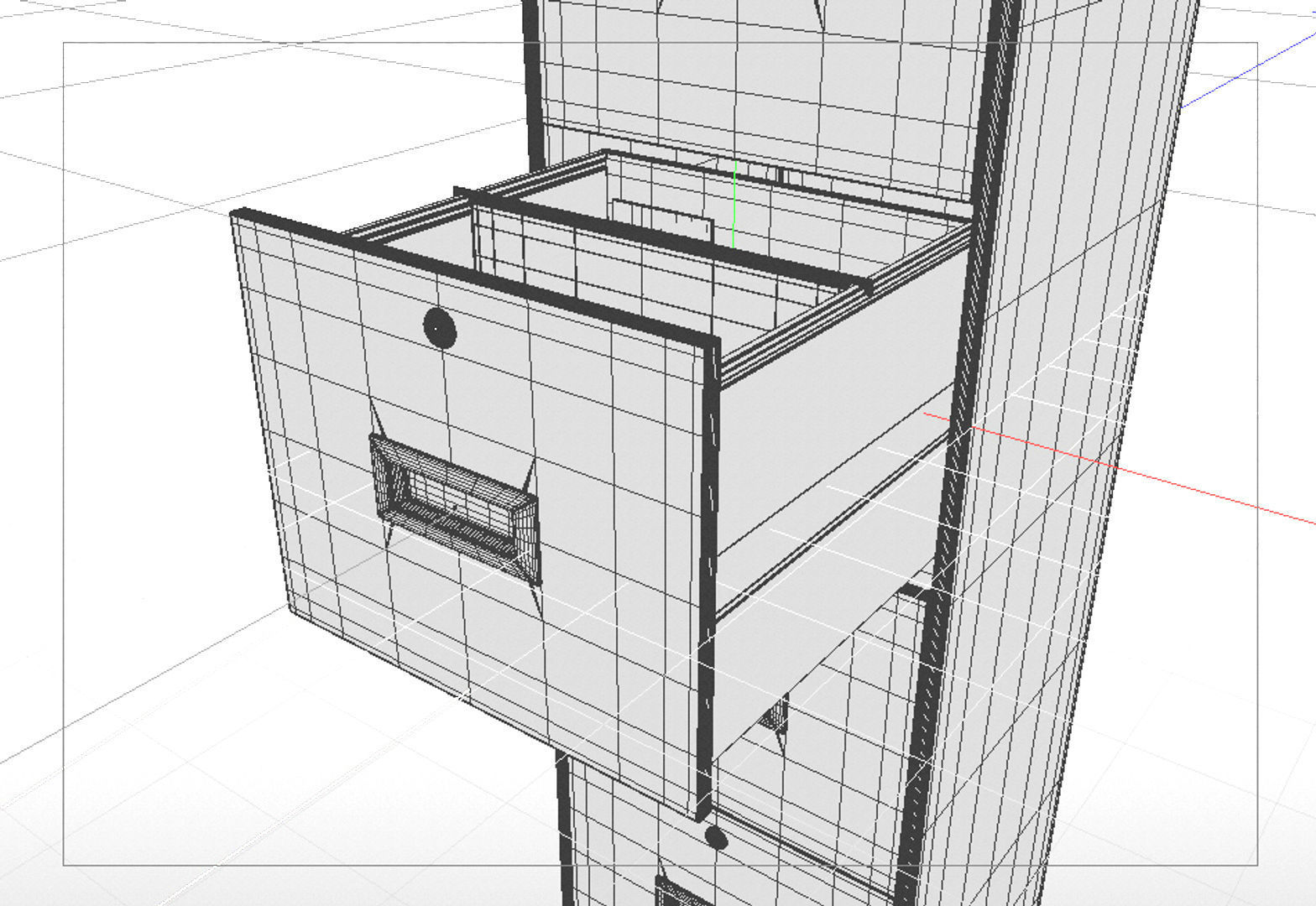 Office Filing Cabinet 3D model_4