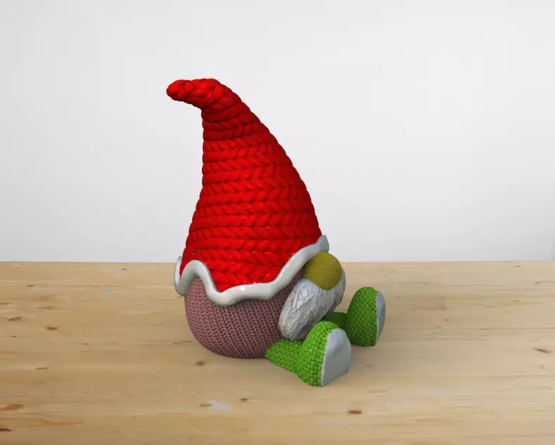 CHRISTMAS CROCHET KNITTED GNOME 3D print model_0
