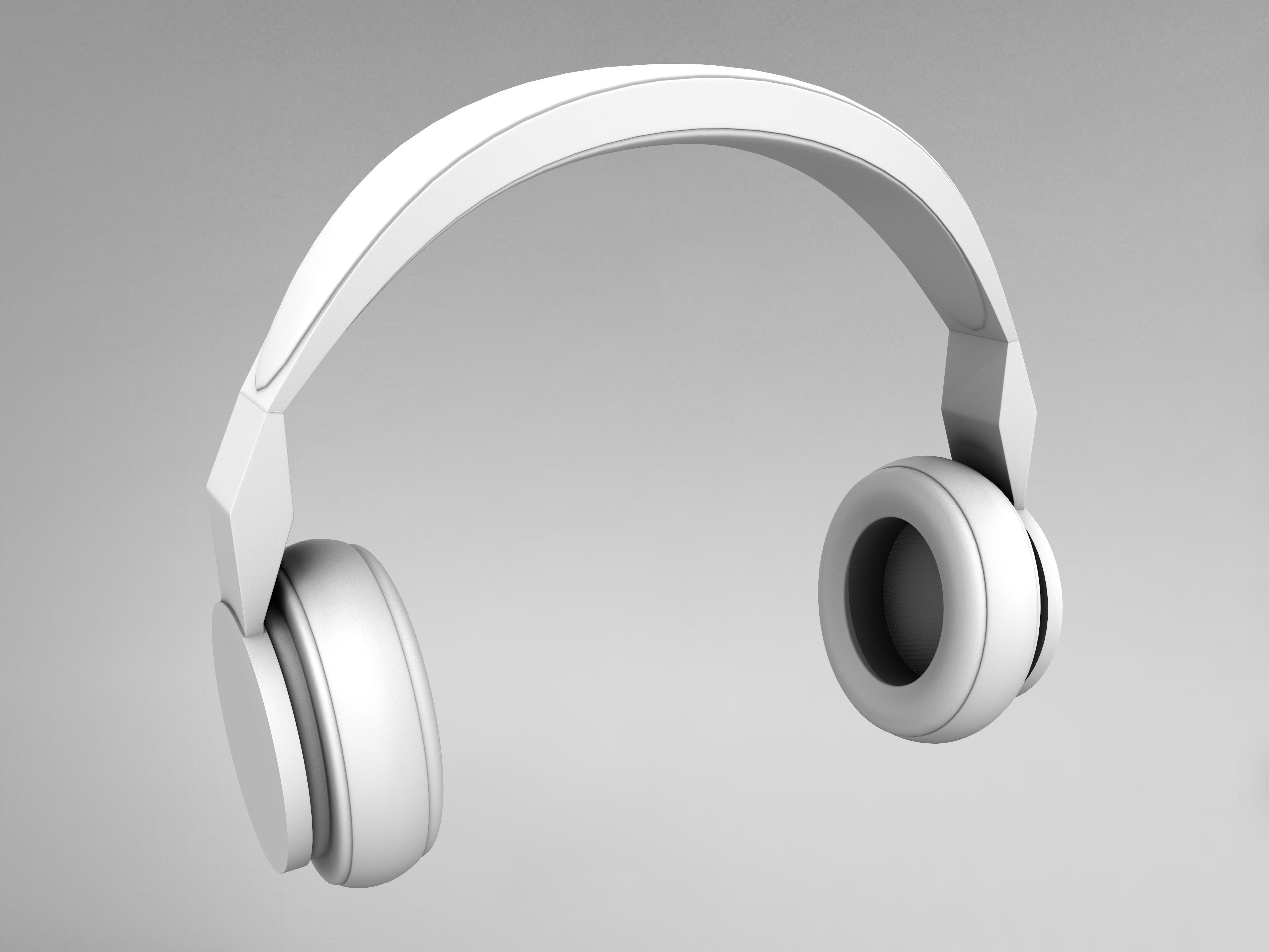 Wireless HeadPhone Low-poly 3D model_5