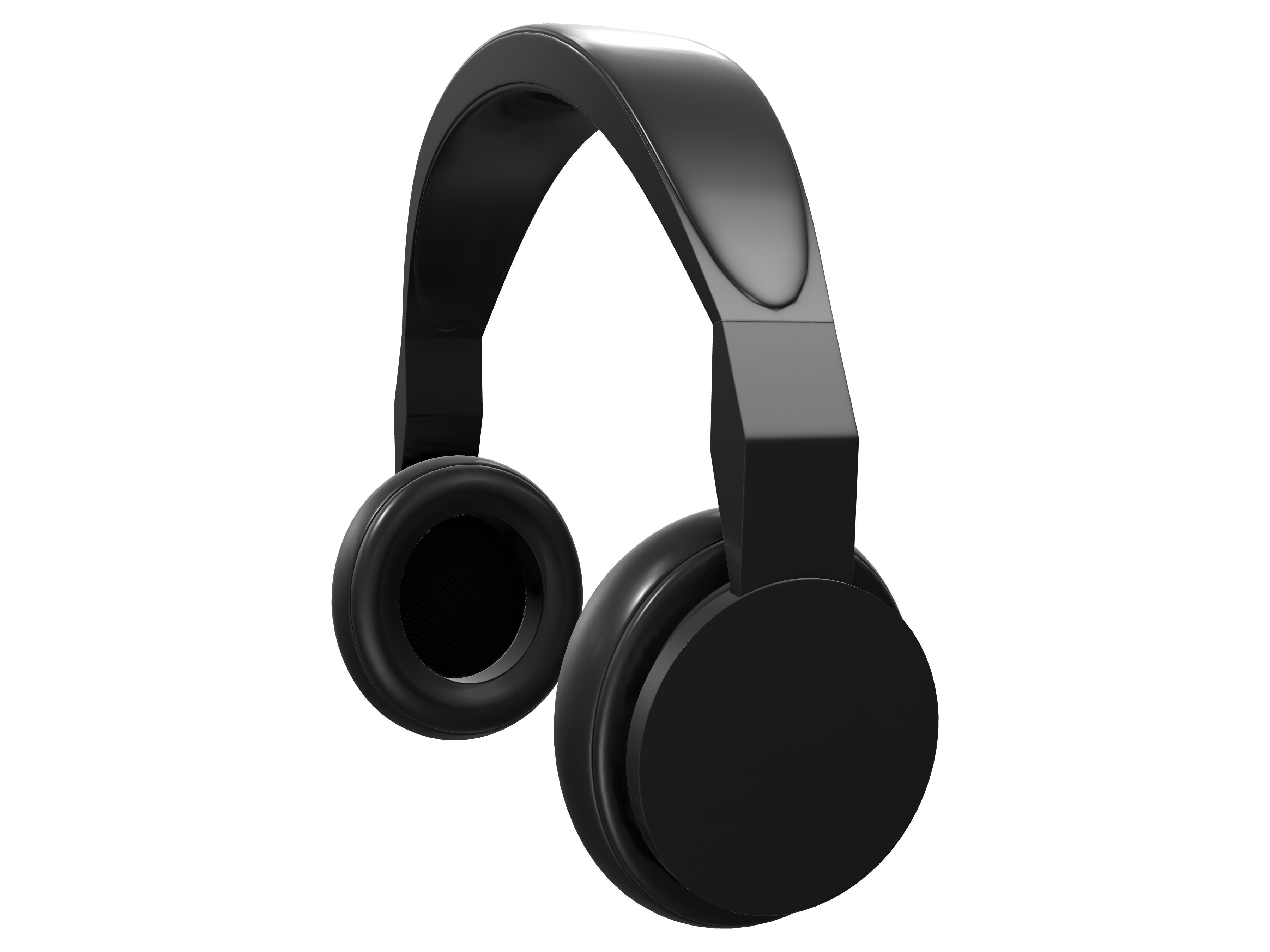 Wireless HeadPhone Low-poly 3D model_3