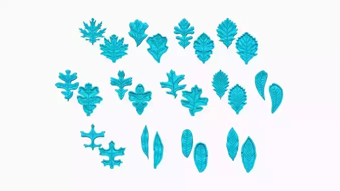 13 Oak Tree Leaves Collection - Molding Artificial EVA Craft 