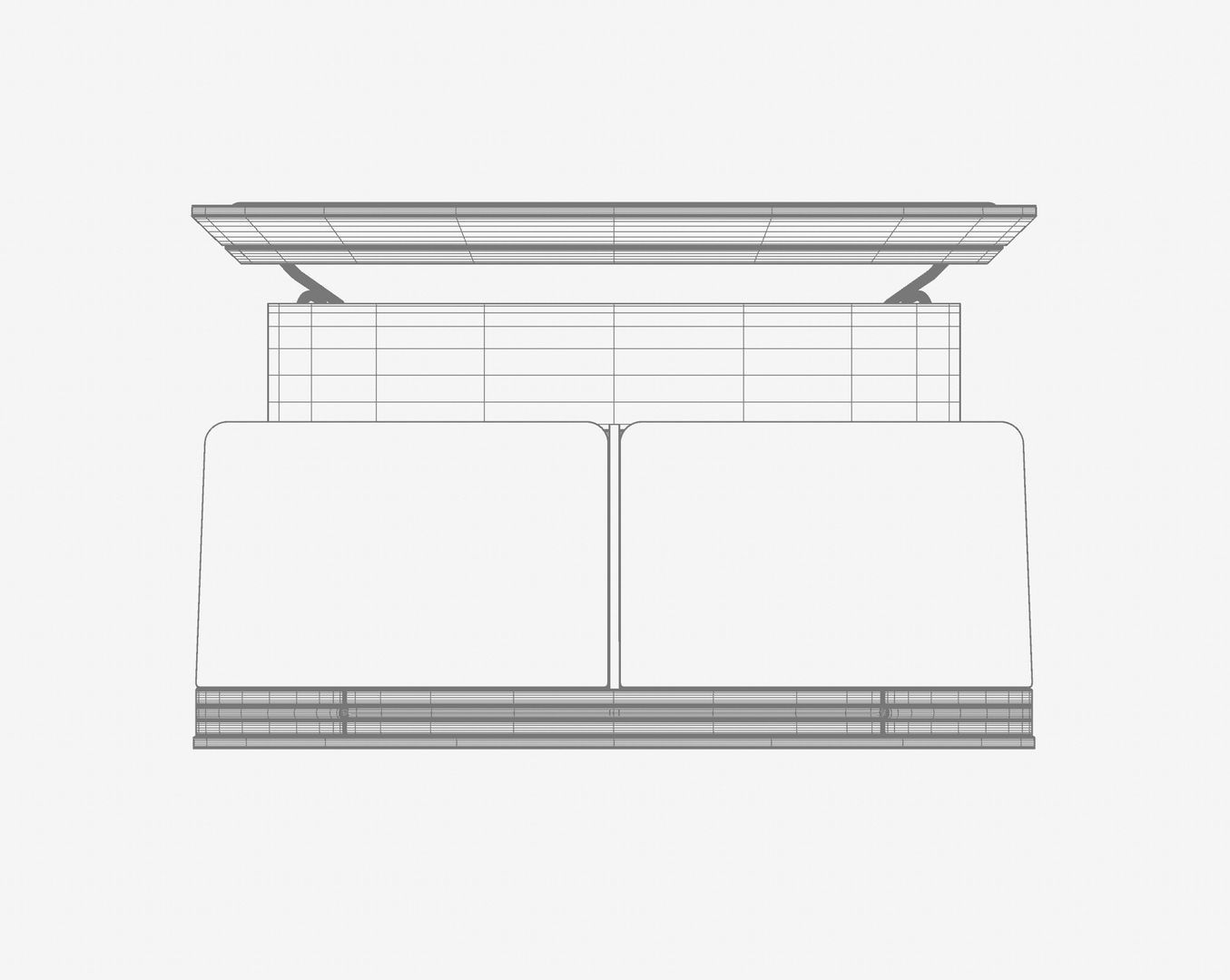 School Double Desk 3D model_6