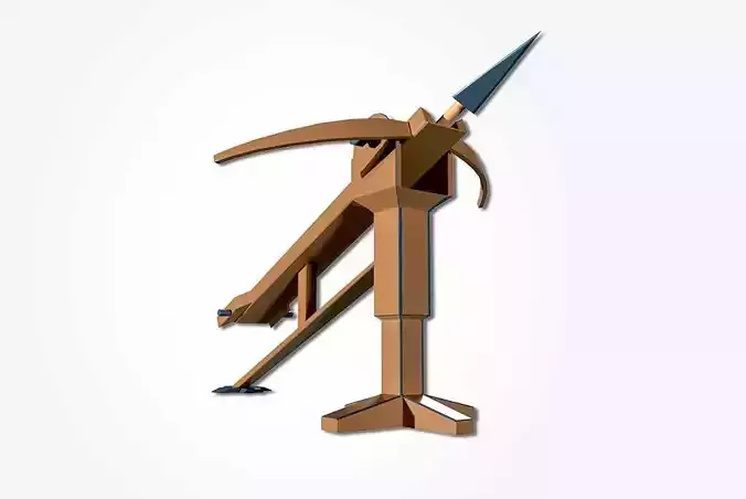 Medieval Ballista Bow Low Poly Free 3D model