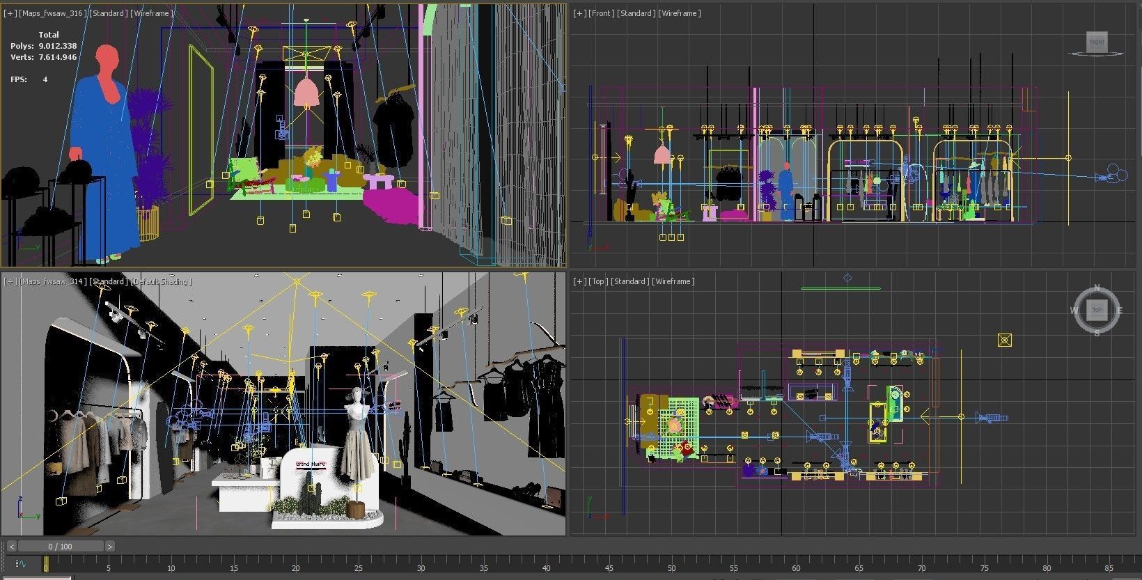Bohemian Style Shopping Store Scene 3D model_5