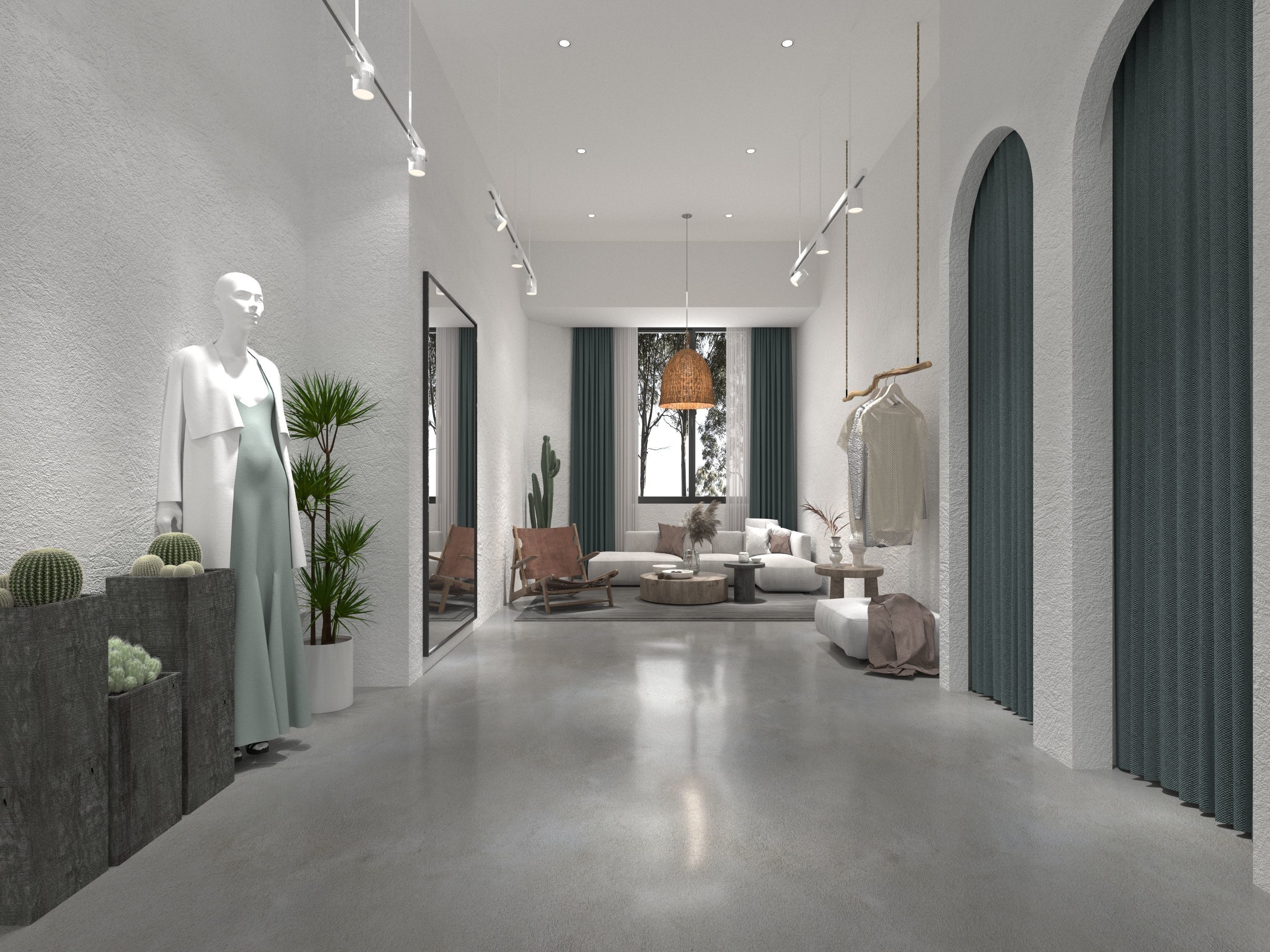 Bohemian Style Shopping Store Scene 3D model_2