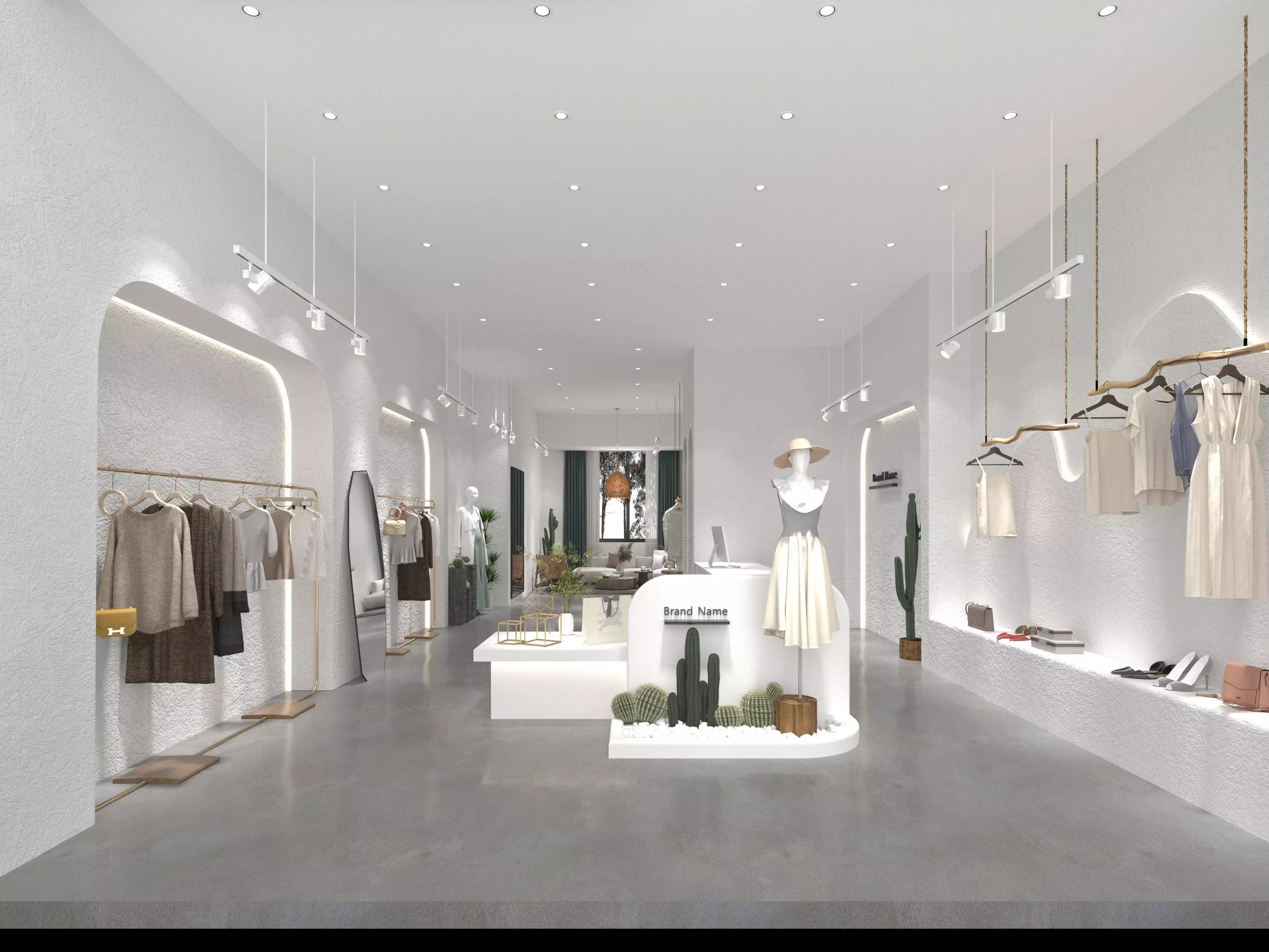 Bohemian Style Shopping Store Scene 3D model_0