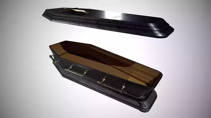 Casket Model Low Poly and Game-Ready Low-poly 3D model
