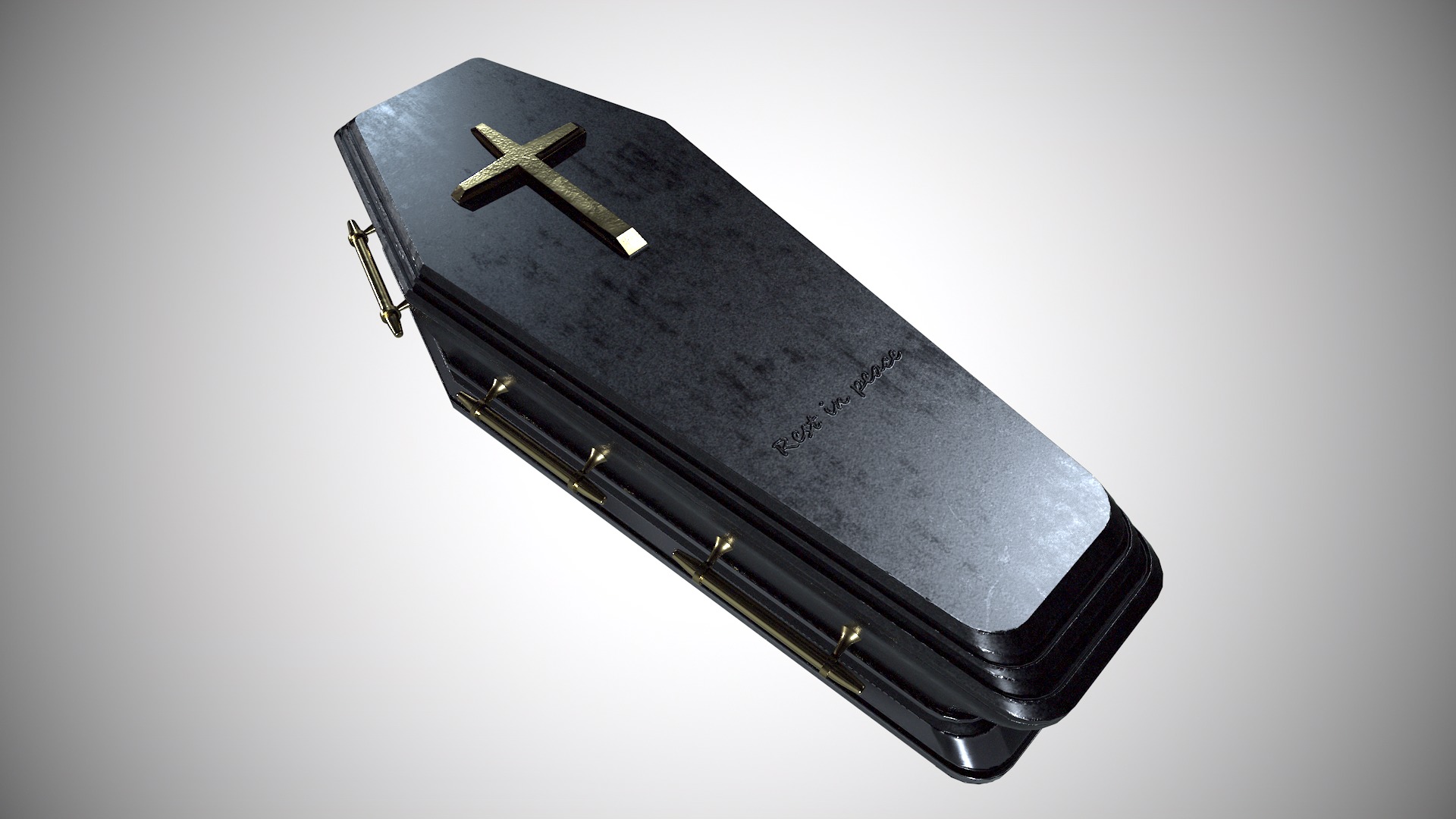 Casket Model Low Poly and Game-Ready Low-poly 3D model_2