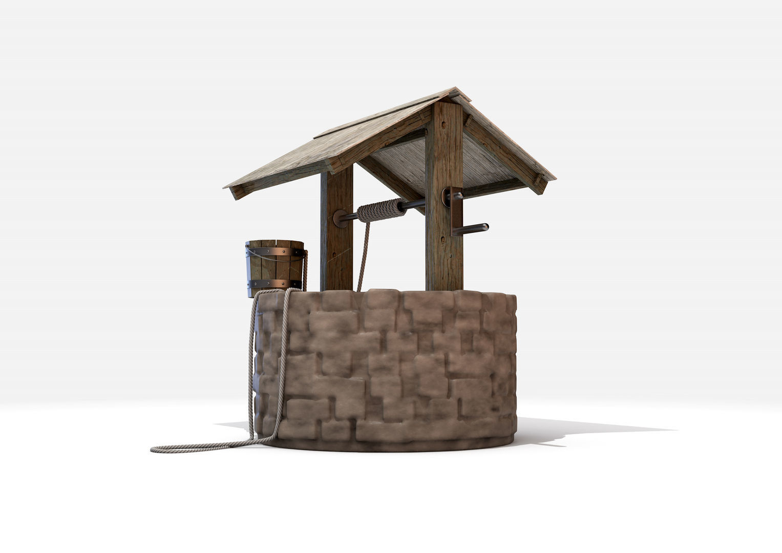 Water Wishing Well 3D model_2