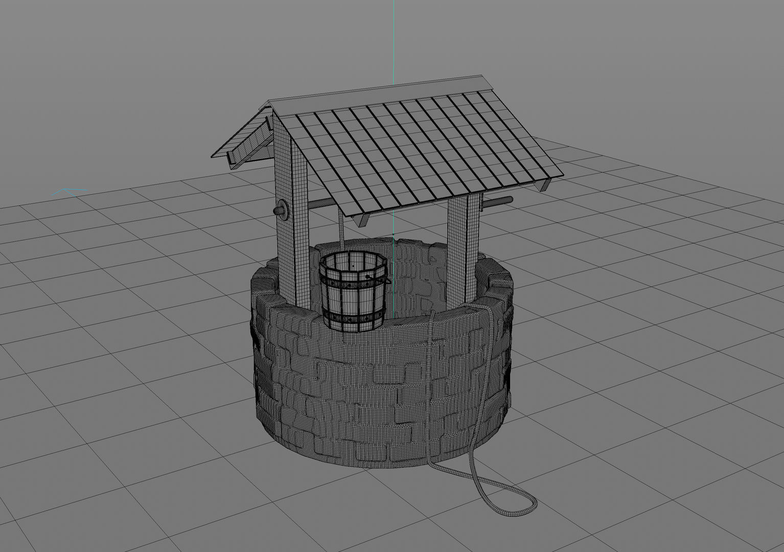 Water Wishing Well 3D model_4