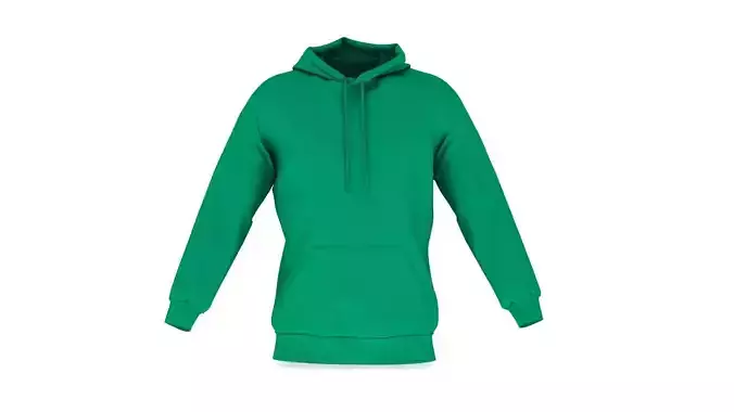 Hoodie Zip Generic Green Low-poly 3D model
