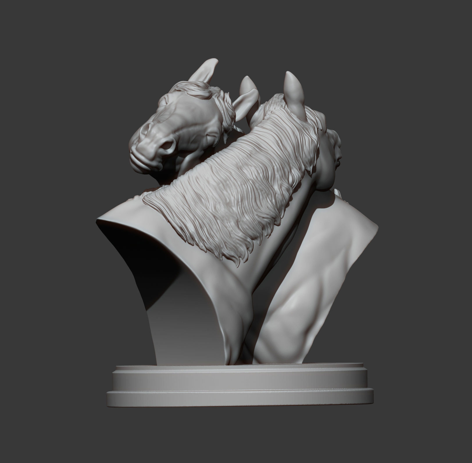 Love horses bust 3D print model_5