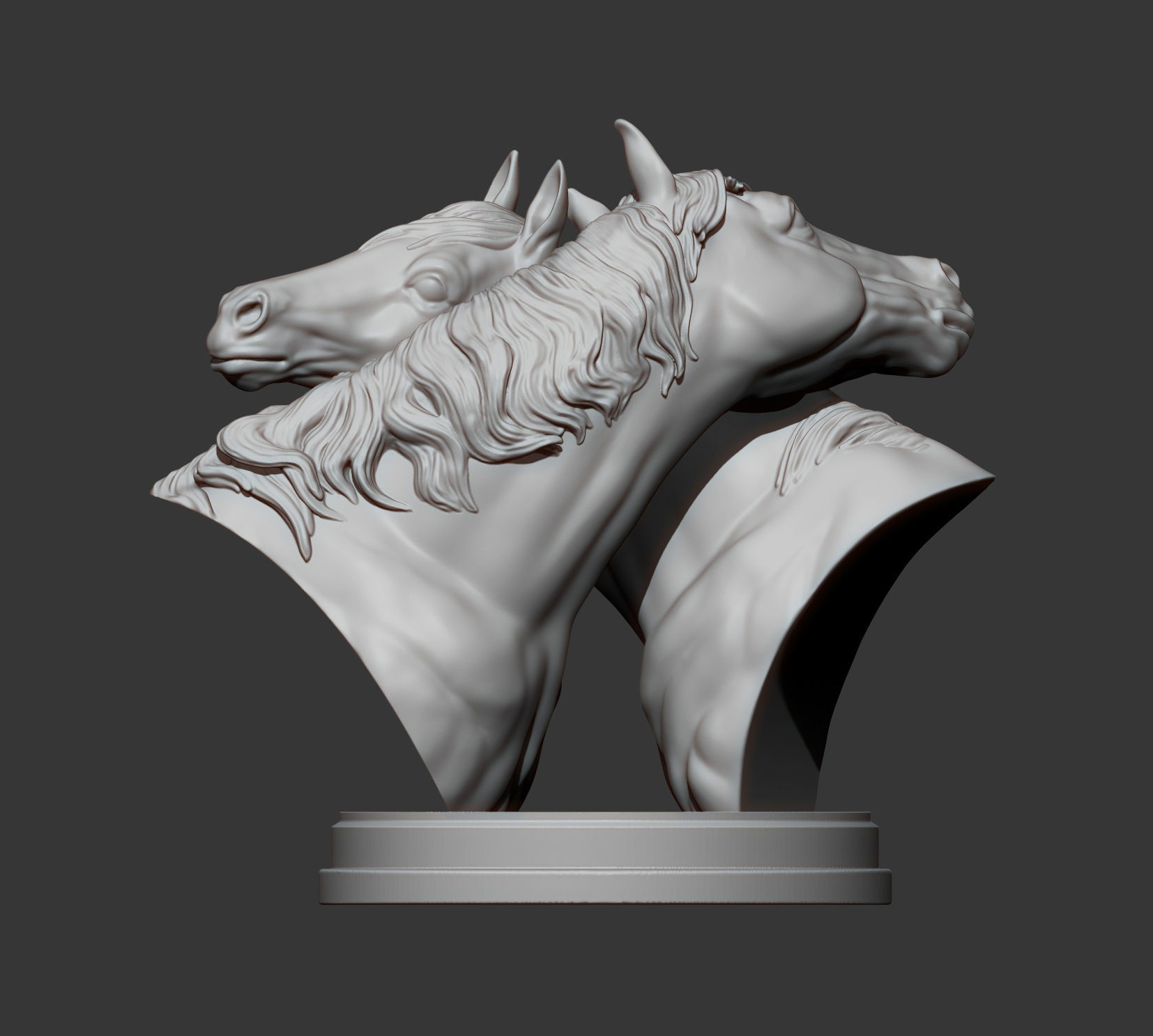 Love horses bust 3D print model_6