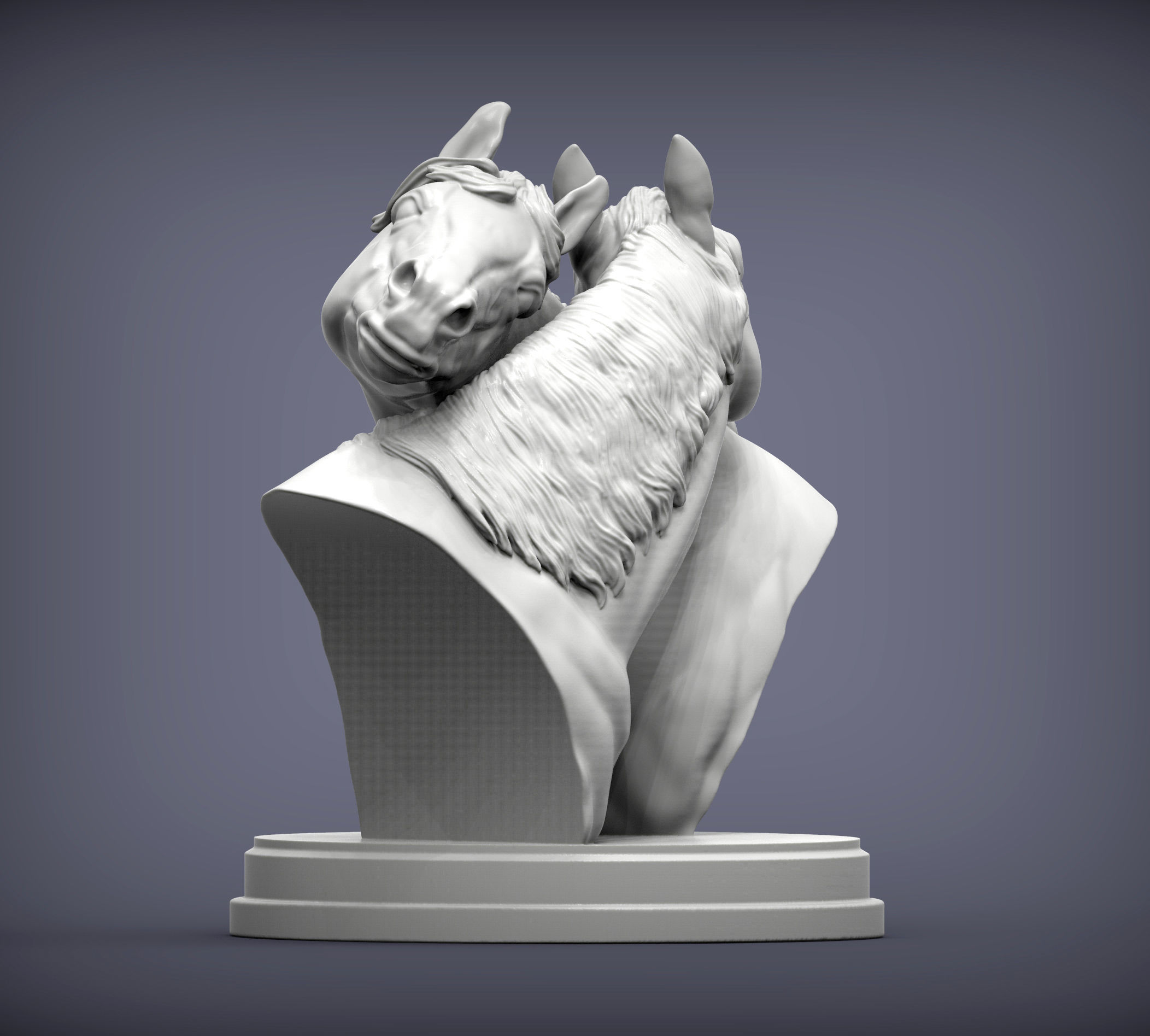 Love horses bust 3D print model_1