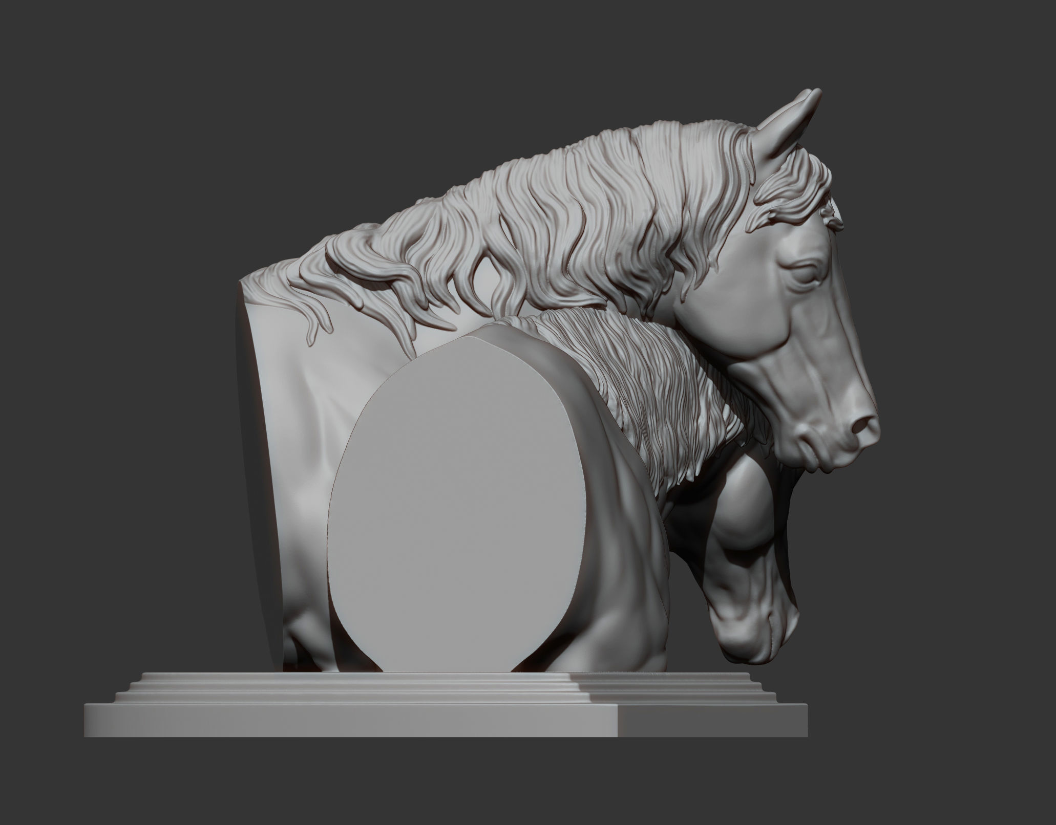 Love horses bust 3D print model_7