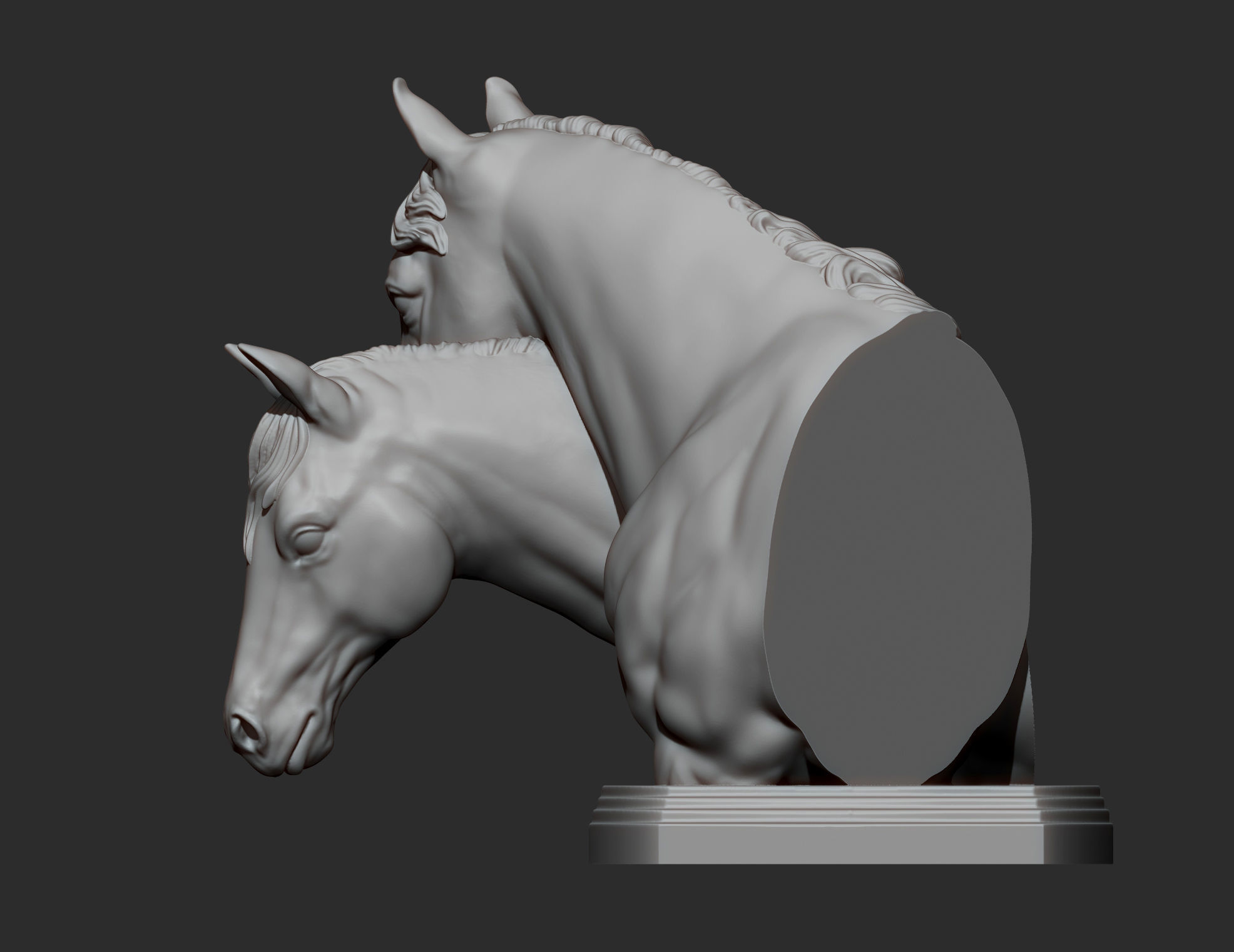 Love horses bust 3D print model_8
