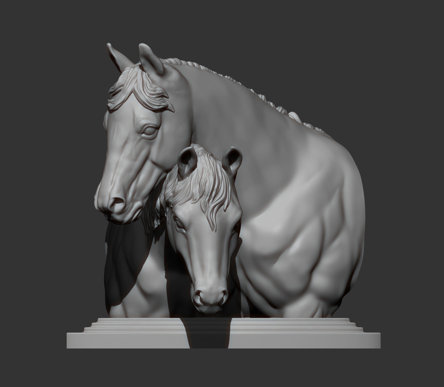 Love horses bust 3D print model_6