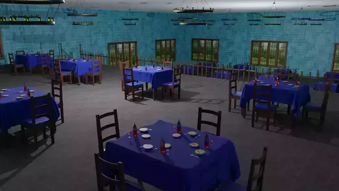 Restaurant  Low-poly 3D model