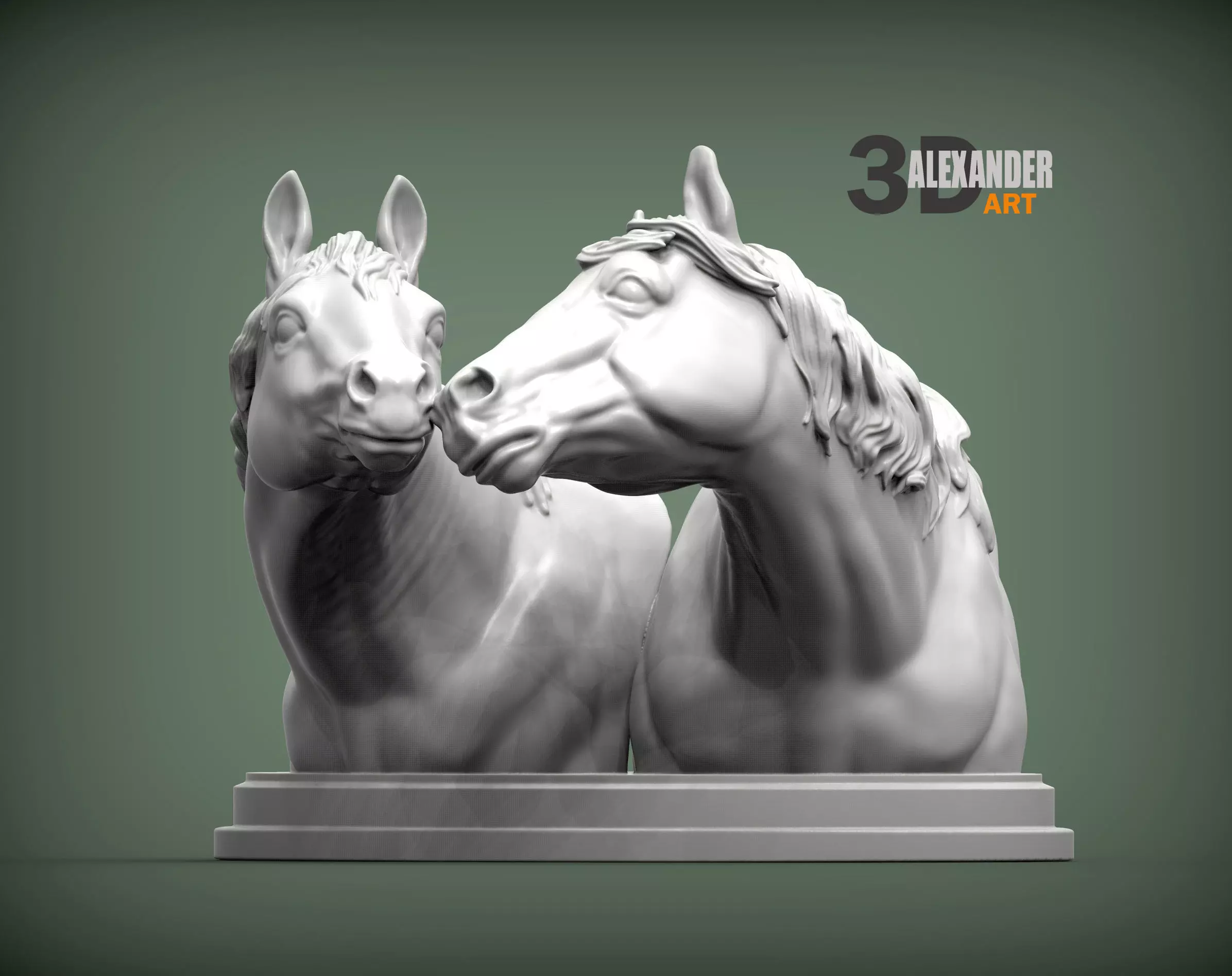 Love horses bust 3D print model