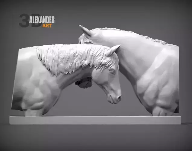 Love horses bust 3D print model