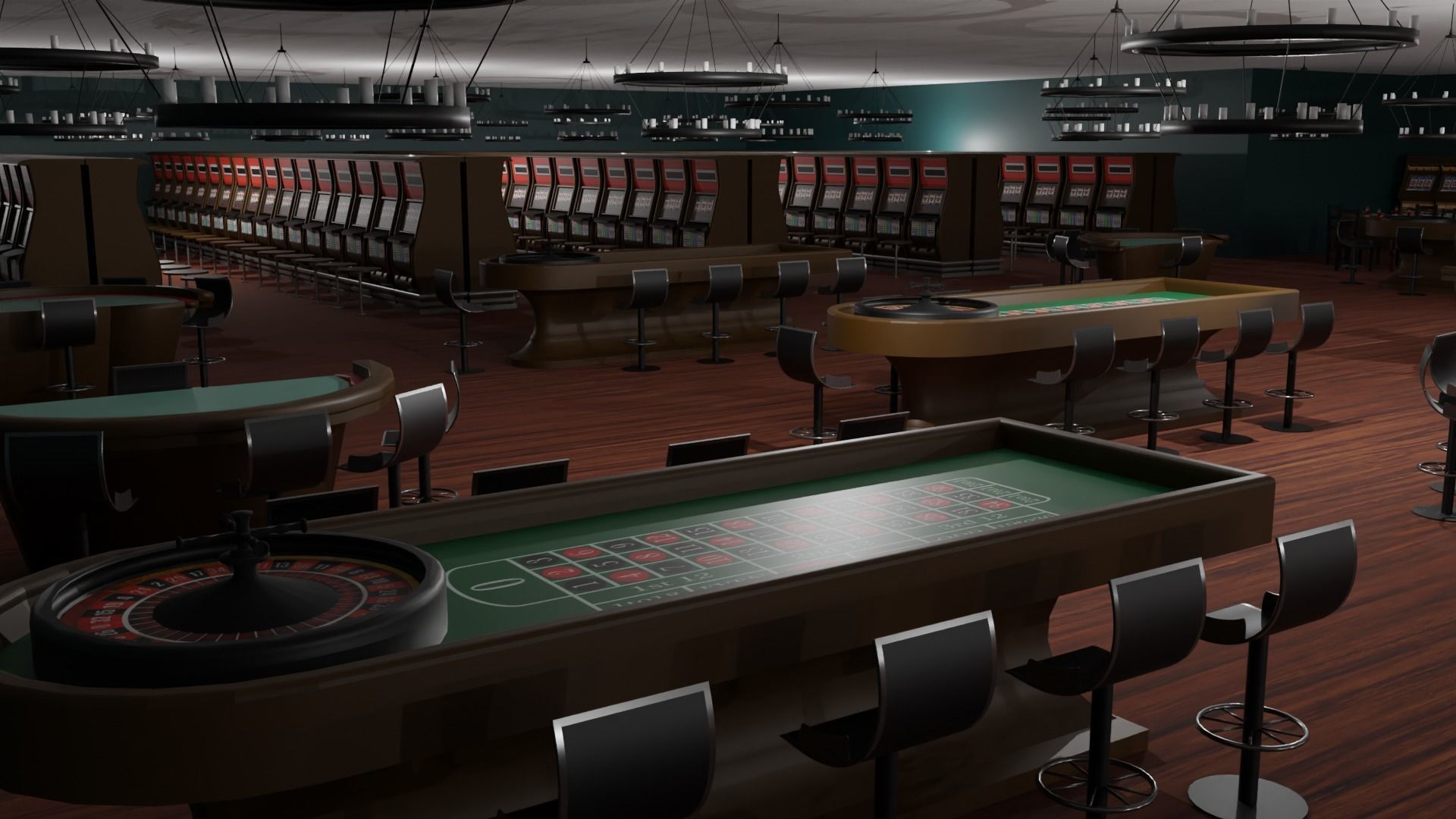 Casino Interior  Low-poly 3D model_2