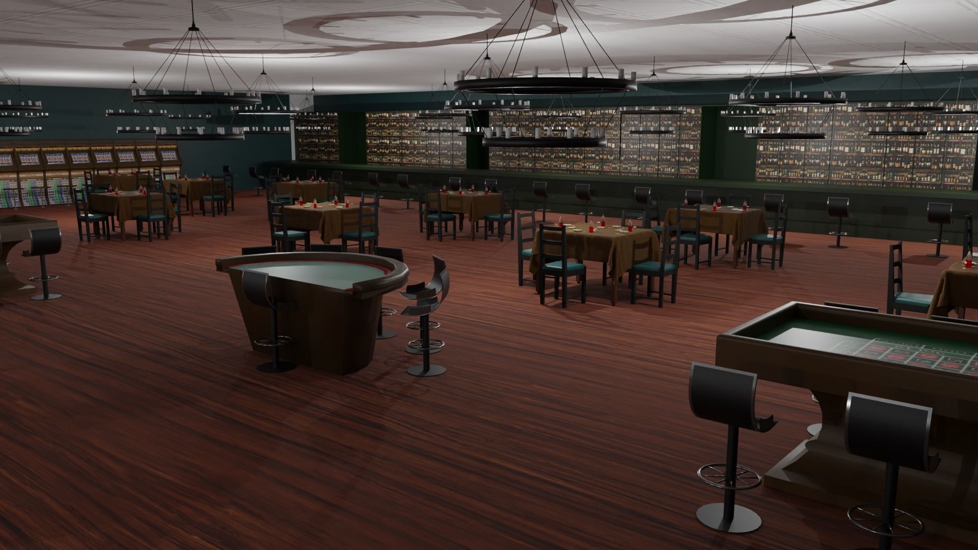 Casino Interior  Low-poly 3D model_3