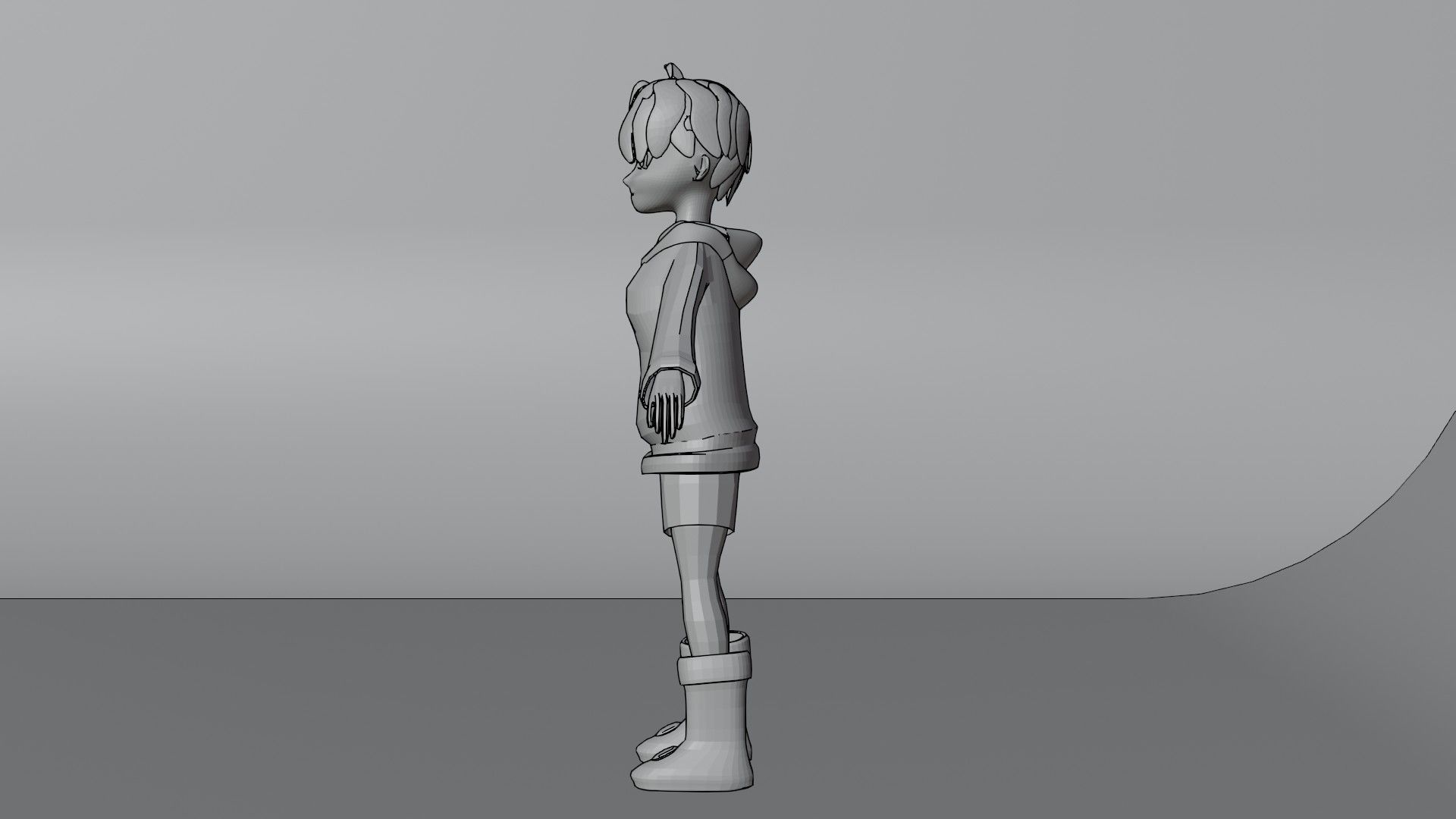 anime girl for blender 3D model_4