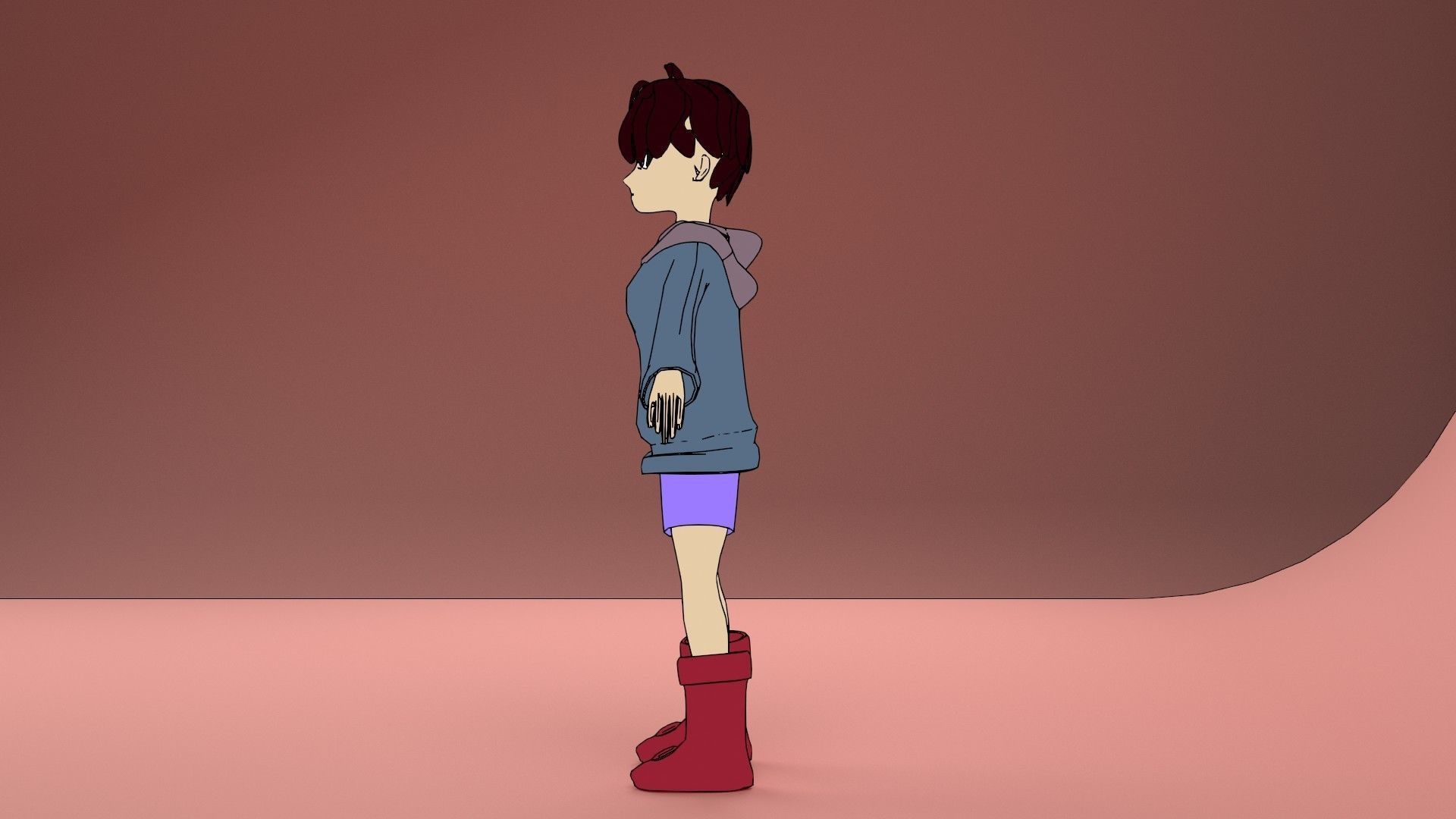 anime girl for blender 3D model_3