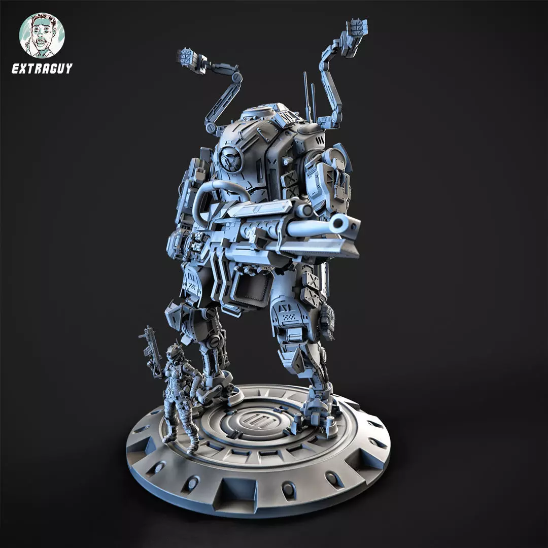 A Girl and Her Robot 75mm 3D print model