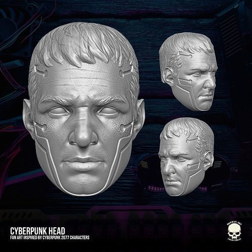 Cyber Punk head 3D printable File For Action Figures 3D print model