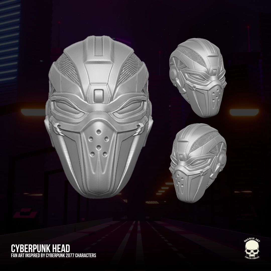 Cyber head 3D printable File For Action Figures 3D print model_4