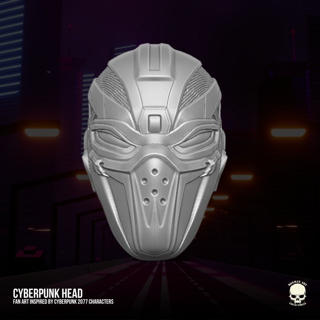Cyber head 3D printable File For Action Figures 3D print model_9