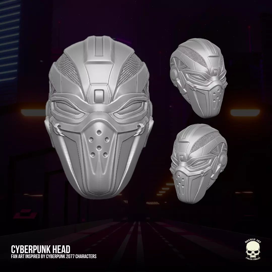 Cyber head 3D printable File For Action Figures 3D print model_0
