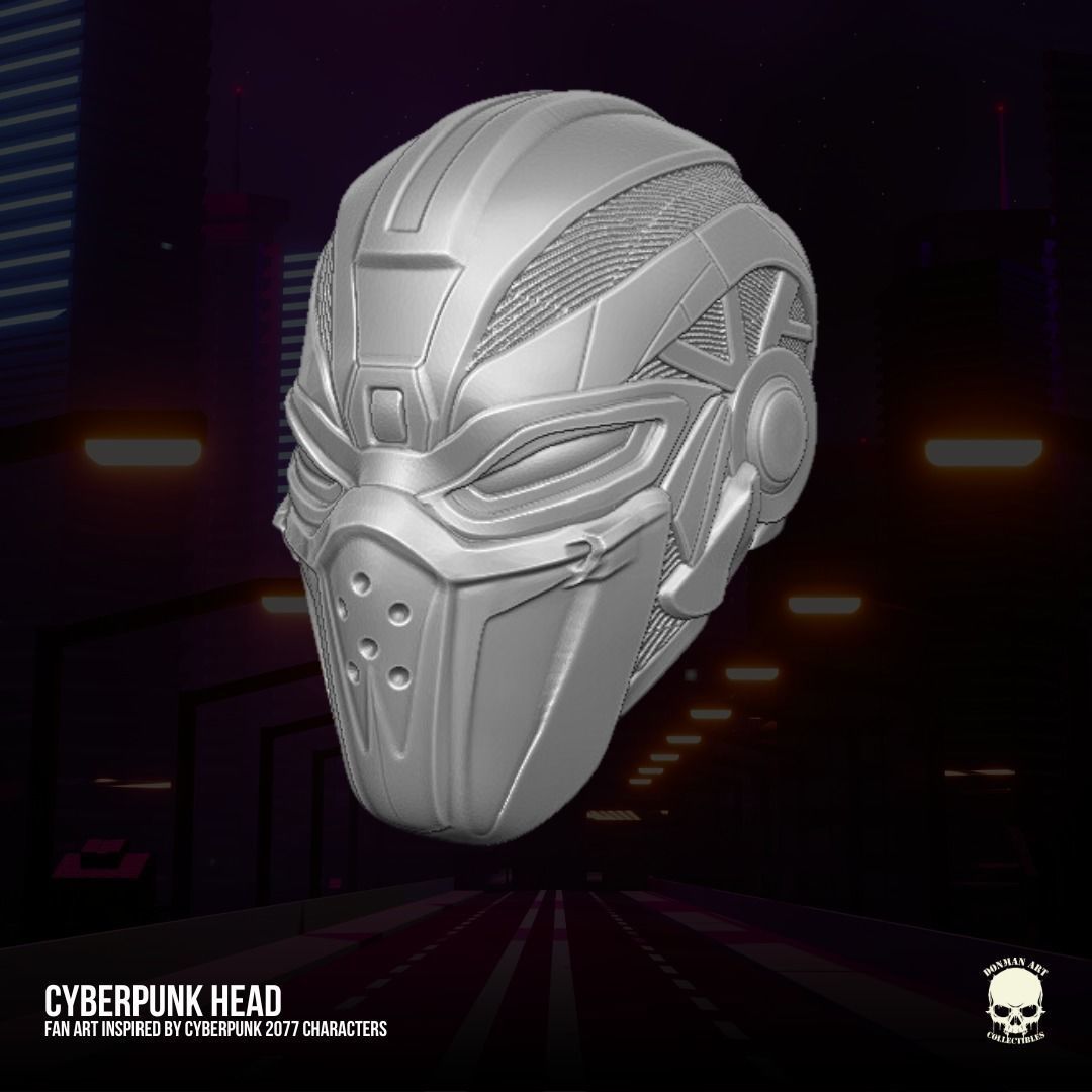 Cyber head 3D printable File For Action Figures 3D print model_10