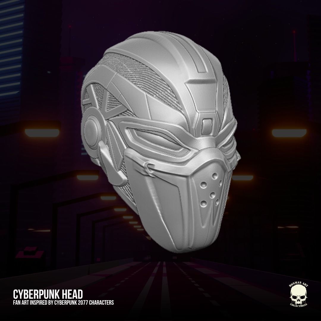 Cyber head 3D printable File For Action Figures 3D print model_18