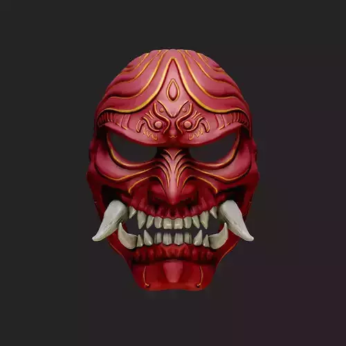 Wearable Oni Mask 14 Demon Full Face Fang 3D print model