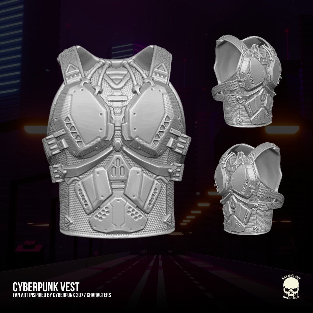 Cyber Vest 3D printable File for Action Figures 3D print model_4