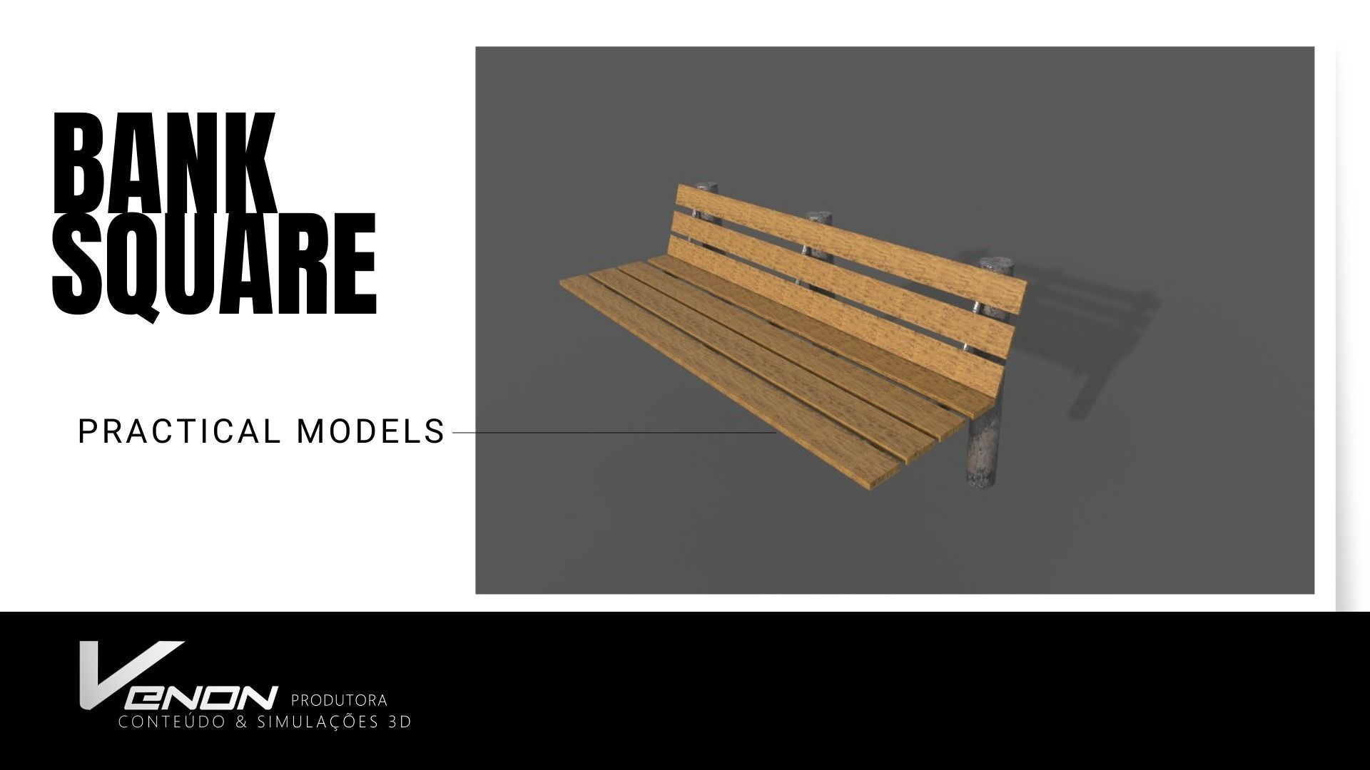Park Bench Low-poly  Low-poly 3D model_2