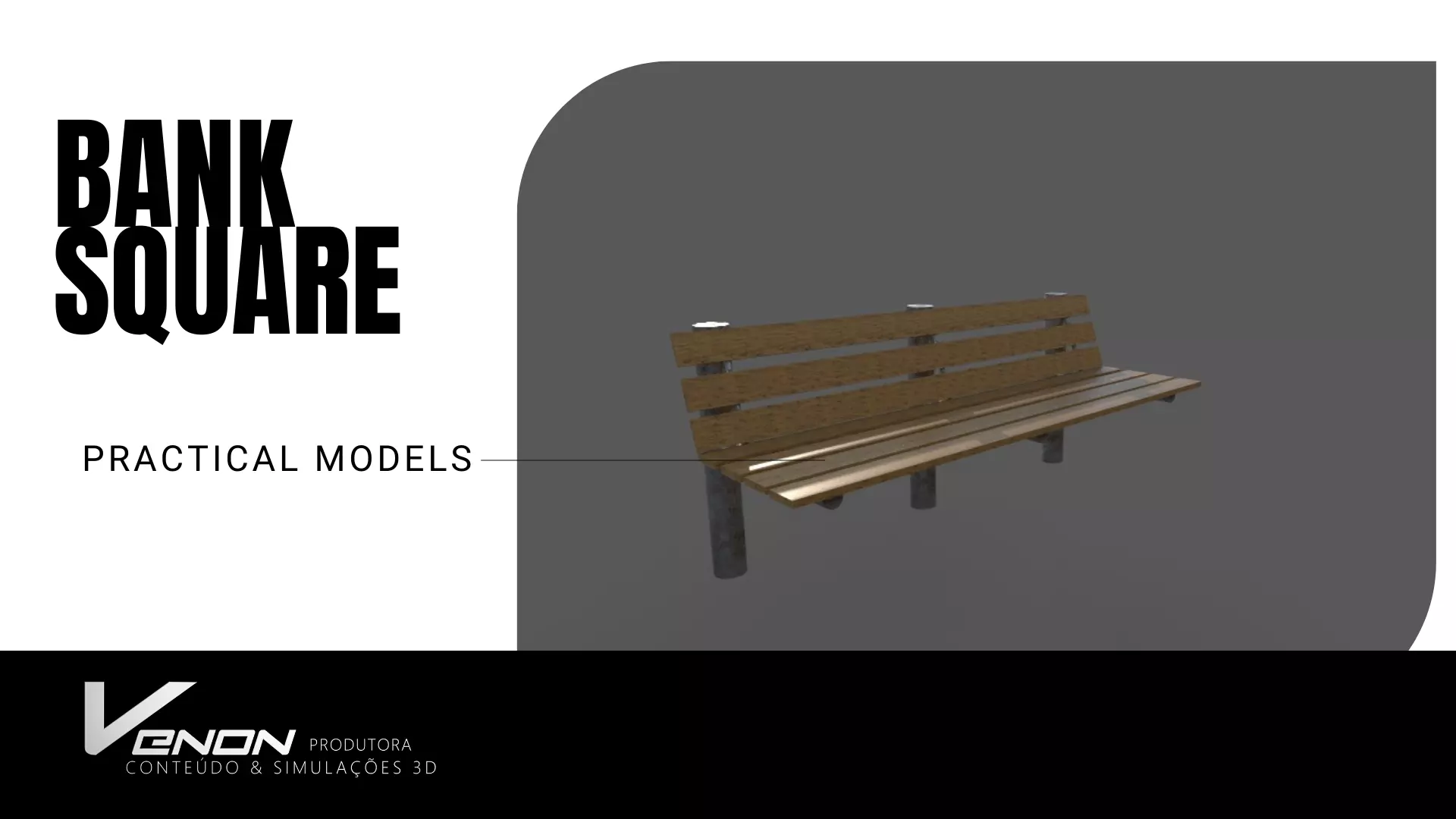 Park Bench Low-poly  Low-poly 3D model_0