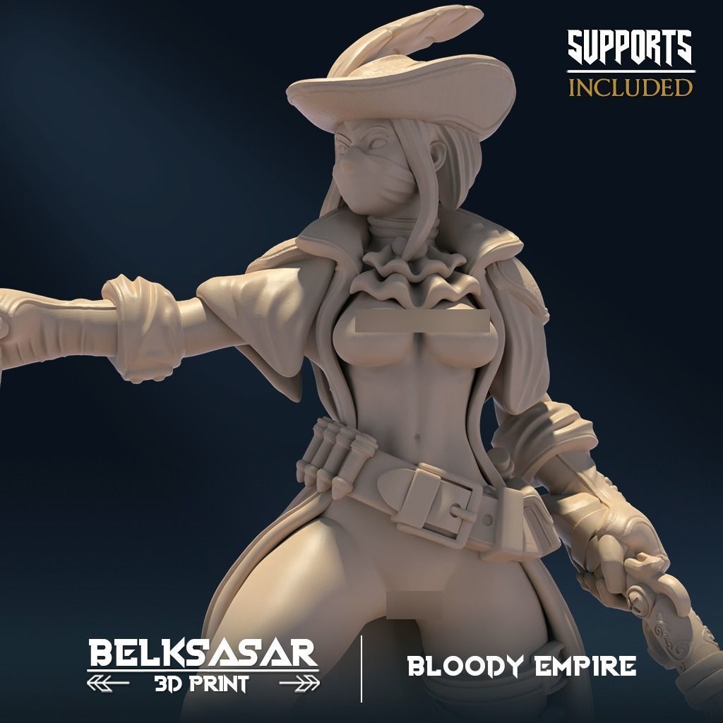 Bloody Huntress C Nude 3D print model_3